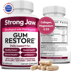 1001GR STRONG JAW Gum Restore Supplements Capsules Repair