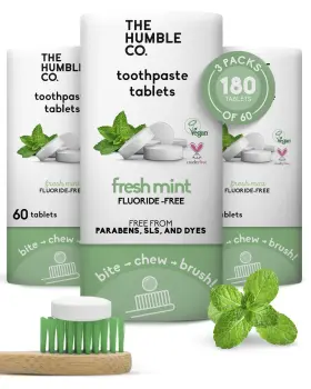 B09SMQX3LR THE HUMBLE CO Fluoride Chewable Toothpaste Tablets