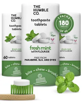 B0C928J3F3 THE HUMBLE CO Chewable Toothpaste Tablets Fluoride