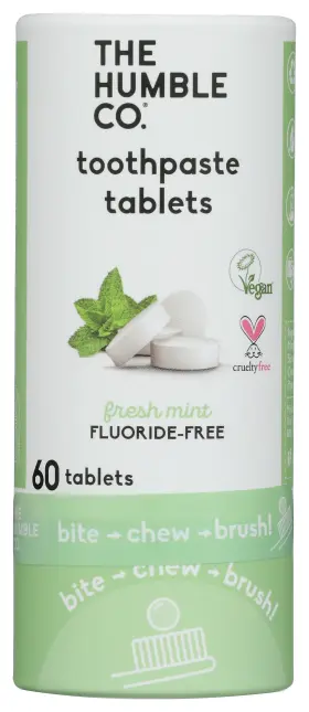 The Humble Ho0116 Toothpaste Tablets Fluoride Free 60 Ct