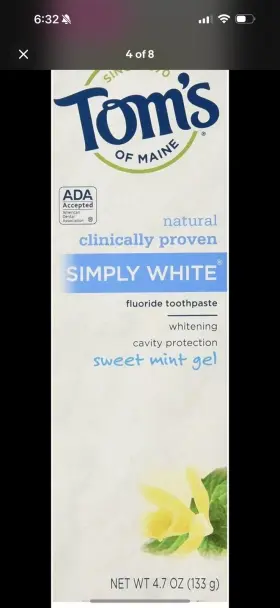 VXE-039 TOMS OF MAINE Natural Simply Toothpaste Sweet Gel Box #3