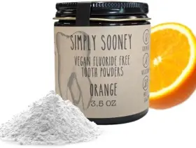 445011385327 TOOTH POWDER Glass Jar Vegan Fluoride Kid Safe