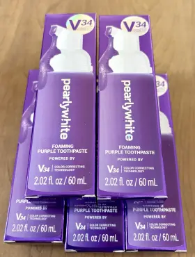 810184481874 V34 PEARLYWHITE FOAMING PURPLE TOOTHPASTE Tubes