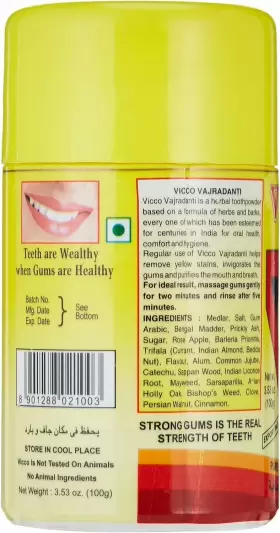 8901288021003 VICCO Vajradanti Ayurvedic Powder Gms Pack #2