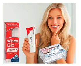141044358665 WHITE GLO Choice Whitening Toothpaste Toothbrush