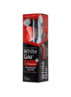 879226001166 WHITE GLO Baking Soda Toothpaste Maximum Brush