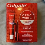 New Colgate Optic White Advanced Toothpaste & Overnight Whitening Pen Sealed. Fixed Price $12.00.