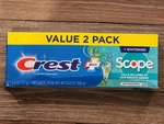 2 Pack Crest Plus Scope & Whitening Toothpaste X 5.4 Oz Tubes In Box Fresh. Fixed Price $5.99.