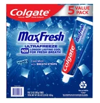 Colgate Maxfresh Cool Mint Toothpaste 7.3oz X 5 Pack Fluoride *no Ship To Ca. Fixed Price $19.89.