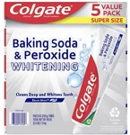 Colgate Baking Soda & Peroxide Whitening Toothpaste 5 Pack, Brisk Mint, 8 Oz. Fixed Price $18.00.