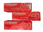 Colgate Optic White Clean Mint Whitening Toothpaste, 3.8 Oz, Exp 10/2027 - 3 Pk. Fixed Price $12.99.