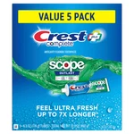 Crest Complete + Scope Outlast Ultra Toothpaste (6.3 Oz, 5 Pk.). Fixed Price $19.99.