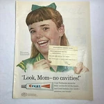 Crest Toothpaste Procter And Gamble 1958 Vintage Ad Look Ma No Cavities. Fixed Price $9.99.