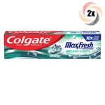 2x Packs Colgate Max Fresh Whitening Breath Strips Fluoride Toothpaste 6oz. Fixed Price $19.52.