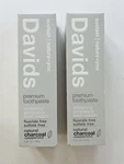 New Davids Whitening Antiplaque Toothpaste Natural Mint + Charcoal 5.25 Oz 2 Pk. Fixed Price $25.00.