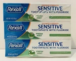 3-pack Rexall Maximum Strength Sensitive Toothpaste W/fluoride, Fresh Mint, 4 Oz. Fixed Price $19.85.