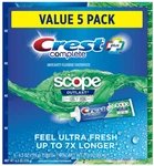 Crest Complete + Scope Outlast Ultra Toothpaste (6.3 Oz., 5 Pk.) - Free Shipping. Fixed Price $20.95.