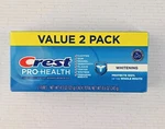 Value 2 Pack Crest Pro Health Whitening Toothpaste Gel Anticavity 8.6 Oz Total. Fixed Price $8.50.