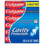 Colgate Cavity Protection Toothpaste With Fluoride, 6 Ounce (pack Of 6). Fixed Price $14.37.