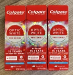 Colgate Optic White Pro Series Express Toothpaste 3 Oz Exp 8/27 3pk. Fixed Price $23.95.