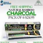 6 Tube Bamboo Charcoal Toothpaste By Essential Palace 5 In 1, 100% Fluoride Free. Fixed Price $24.95.