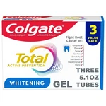 Colgate Total Active Prevention Whitening Gel Toothpaste Mint 3 Pack 5.1oz. Fixed Price $17.99.