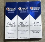 Lot Of 3 Crest Pro Health Gum Recession 2.5 Oz. Expire 10/27. Fixed Price $19.75.