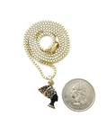 Egyptian Queen Nefertiti Micro Pendant 16",18",20" Box Chain Necklace Rc3988. Fixed Price $12.30.