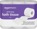 Amazon Basics Soft And Strong 2-ply Toilet Paper, 6 Ultra Rolls = 24 Regular Rol. Fixed Price $12.50.