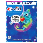 Crest Kid's Advanced Color Changing Toothpaste, Strawberry, 4.2 Ounce (4 Pack). Fixed Price $28.99.