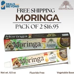 2-pack Organic Moringa Toothpaste Essential Palace Fluoride Free Vegetable Base. Fixed Price $16.95.