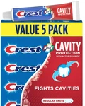 Crest Fluoride Anticavity Toothpaste, Regular Paste, 8.2 Ounce, 5 Pk. Fixed Price $27.90.