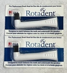 2- Pack Zila Rotadent Electric Replacement Brush Heads Round Flat Tip. Fixed Price $42.00.