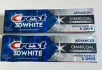 (2) Crest 3d White Advanced Charcoal Fluoride Toothpaste 3.3 Oz Each Exp 3/28. Fixed Price $14.88.