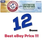 12 Therabreath Arm & Hammer Anticavity Fluoride Whitening Toothpaste Travel Lot. Fixed Price $24.99.