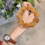 Natural Yellow Gum Trick Wealth Hand Bracelet Lucky Crystal. Fixed Price $71.59.
