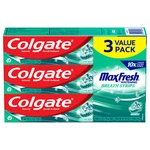3pk Colgate Max Fresh Whitening Toothpaste Mini Breath Strips, Clean Mint, 6.3oz. Fixed Price $14.99.