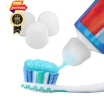 Chrome Cherry Squeezme Self-closing Toothpaste Caps, Silicone 3-pack, Clear. Fixed Price $13.99.