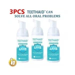 3x Teethaid Mouthwash, Natural Peppermint Teeth Whitening Toothpaste Foam. Fixed Price $11.99.