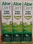 Aloe Dent Triple Action Vera Toothpaste 100ml + Fluoride 6 Tubes Bbe 09/28. Fixed Price $63.27.