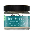 Viva Doria Fluoride Free Natural Toothpaste - Peppermint (3 Oz Glass Jar). Fixed Price $9.99.