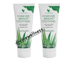 2 Tubes Forever Bright Toothgel With Aloe Vera Mint No Fluoride 4.6oz Exp 2027. Fixed Price $19.50.