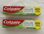 2-pack Colgate Sparkling White Mint Zing Toothpaste 4oz Whitens & Protects. Fixed Price $11.99.
