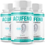 (3 Pack) Acufeno Advanced Ear Health Support & Tinnitus Relief Acu Feno 180 Caps. Fixed Price $39.95.