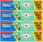 Crest Whitening Plus Scope Toothpaste Pack Of 4 Minty Fresh Breath 2.7 Ounce. Fixed Price $26.36.