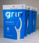 Grin Double Flosspyx Dental Floss Picks, Recycled Plastic, 5 Packs Of 75 Count. Fixed Price $14.99.