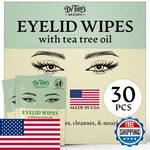 Dr. Tom's Blends Toms 30pc Tea Tree Oil Eyelid Lash Wipes - For Dry. Fixed Price $15.60.