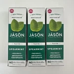 (3) Jason Natural Powersmile Spearmint Toothpaste With Fluoride Exp. 06/2026. Fixed Price $44.99.