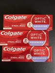 3x Colgate Optic White Advanced Whitening Toothpaste Sparkling 3.2oz 10/27. Fixed Price $16.99.
