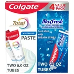 Colgate Total Whitening + Maxfresh Cool Mint Toothpaste Breath Strips New. Fixed Price $20.02.